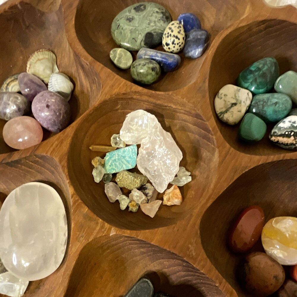 19pc Lot of Small Rough Crystals & Tumbled Stones, Assorted Colors